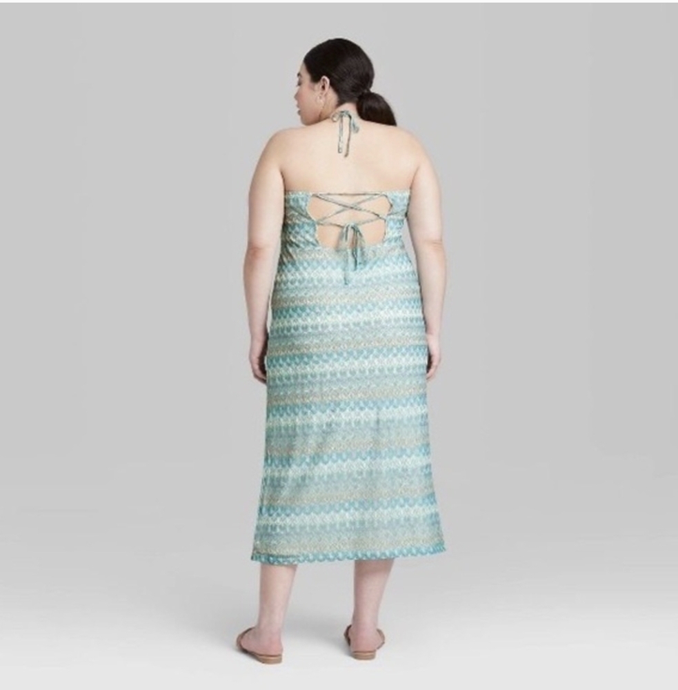 Nwt Women's Crochet Slip Dress - Wild Fable Aqua Blue - Picture 5 of 5